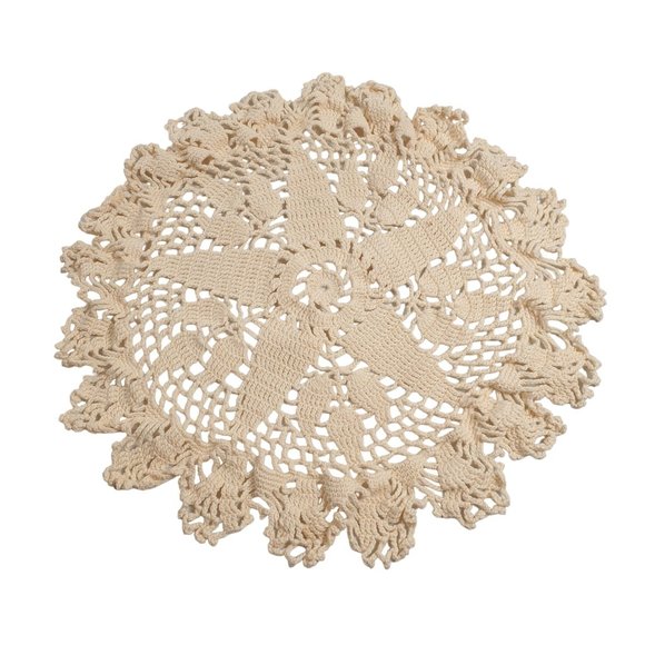 Handmade Doily Crochet Floral Home Decoration 12" Vintage Nana Grandma End Table - Picture 4 of 5